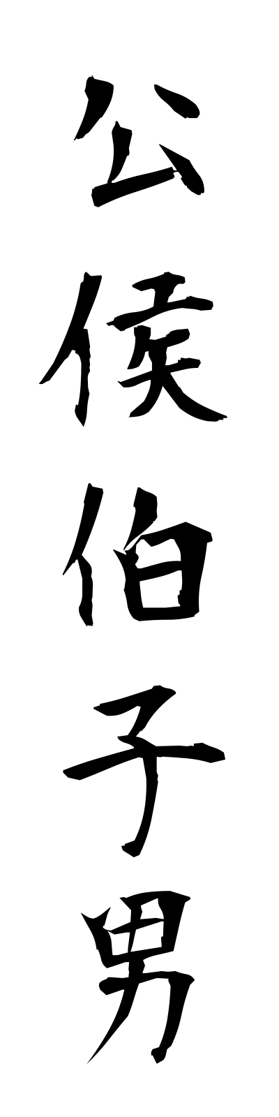 k5/k50073公侯伯子男kokohakushidan